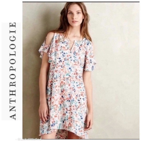 Maeve Anthropologie Watercolor Dot Shift lined Dress XS - Picture 1 of 11